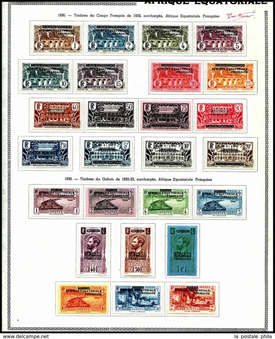 * COLONIES AEF, Poste, PA, Taxe, Collection De 1936 à 1947. TB  Qualité: *  Cote: 655 Euros - Collections