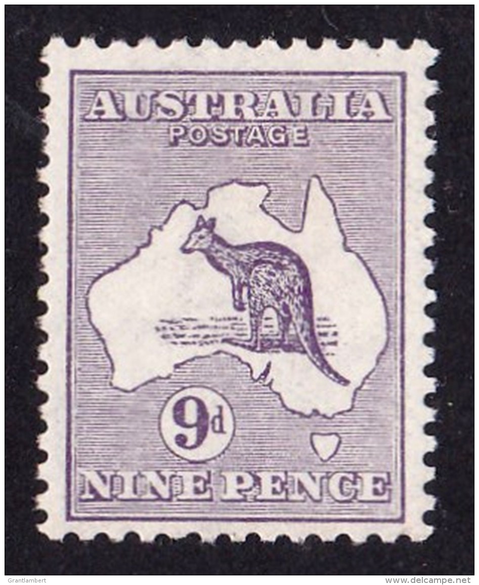 Australia 1913 Kangaroo 9d Violet 1st Watermark Mint Hinged - Ungebraucht