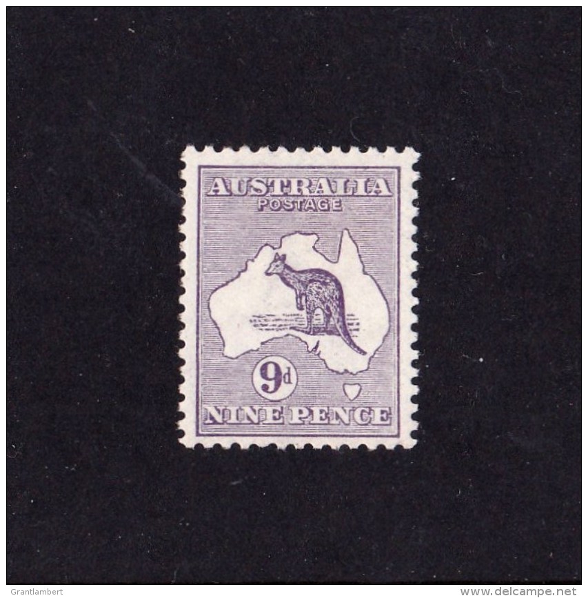 Australia 1913 Kangaroo 9d Violet 1st Watermark Mint Hinged - Neufs