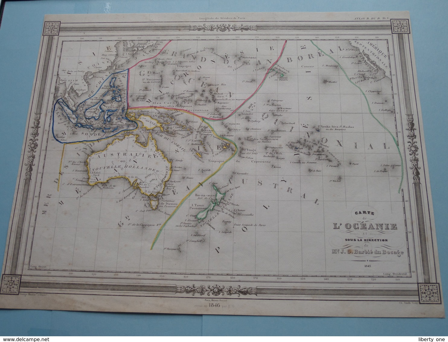 Carte De L'OCEANIE Et Sous La Direction De J. G. Barbié Du Bocage 1843 ( See Description / Beschrijving ) ! - Autres & Non Classés