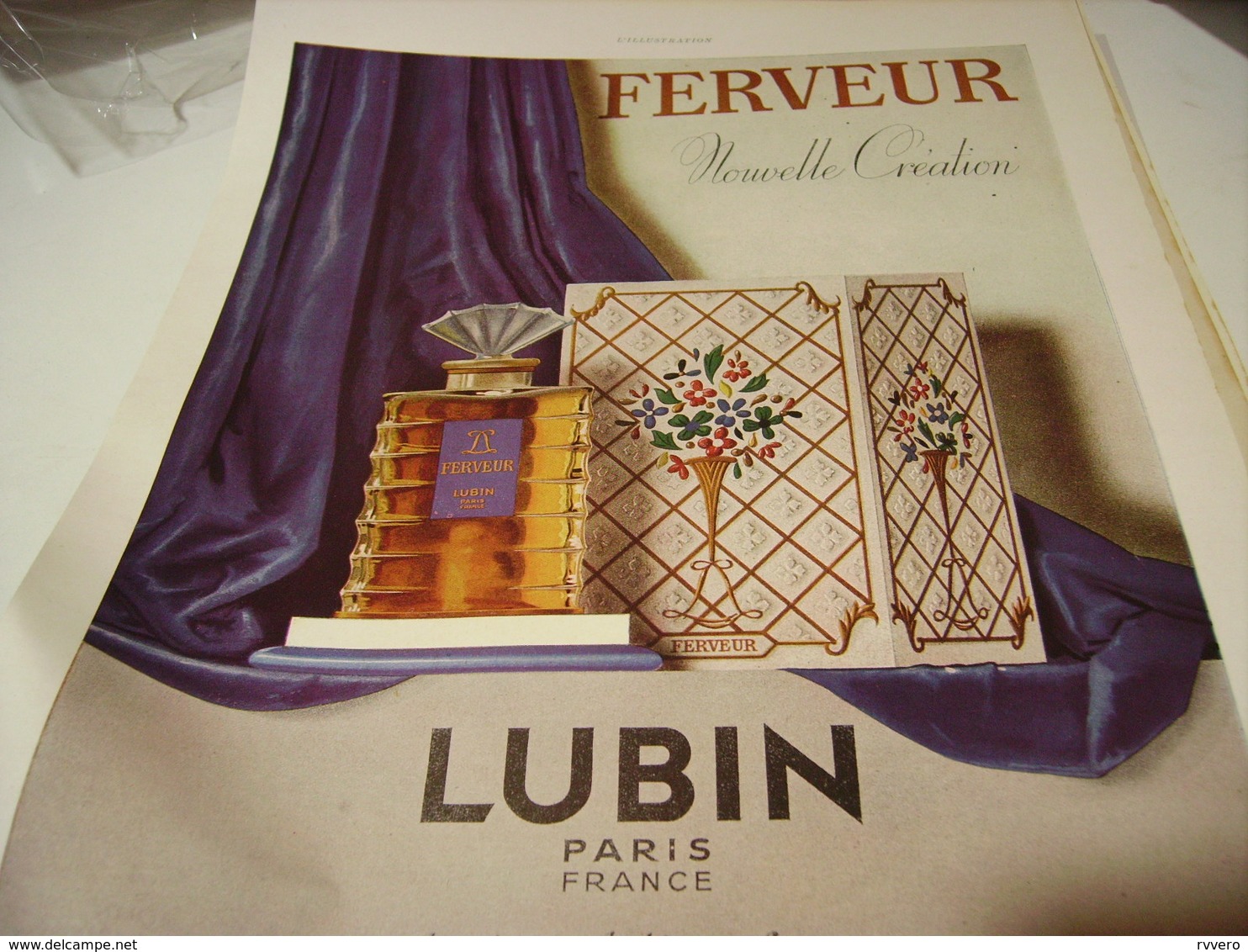 ANCIENNE PUBLICITE PARFUM FERVEUR  DE LUBIN 1941 - Other & Unclassified