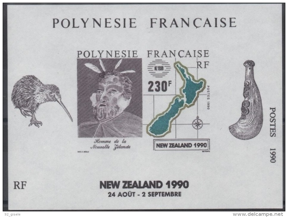 Polynésie Bloc Yt 17 " Nouvelle-Zelande 1990 " 1990 Neuf** - Blocs-feuillets