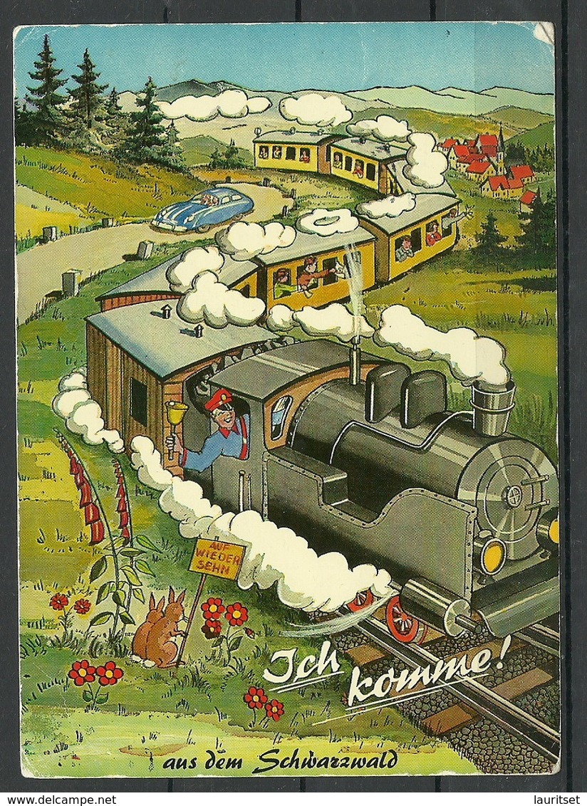 Deutschland Ansichtskarte Schwarzwald Der Zug Train Einsenbahn (gesendet Nach Estland, Mit Briefmarke) - Bad Peterstal-Griesbach