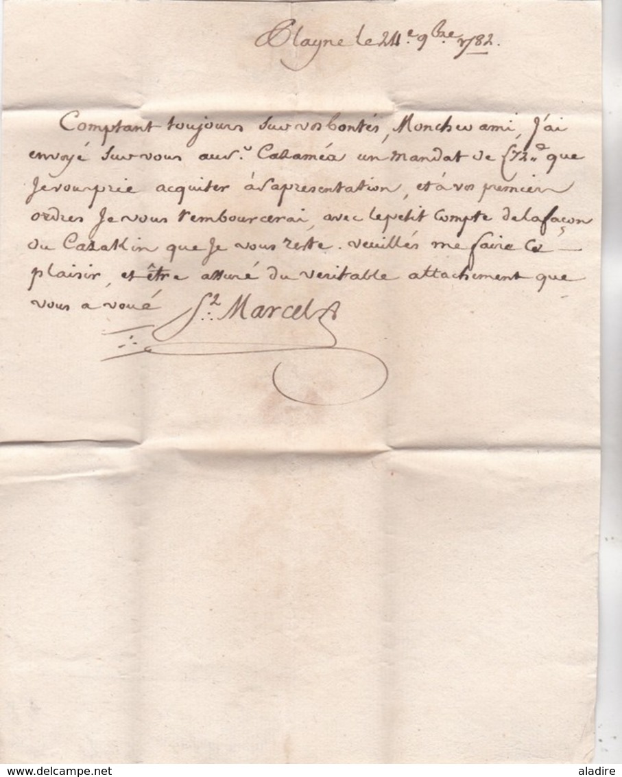 1782 - Règne De Louis XVI - Marque LE MAS D'AZIL Sur Lettre Avec Correspondance Commerciale Vers Toulouse - 1701-1800: Précurseurs XVIII