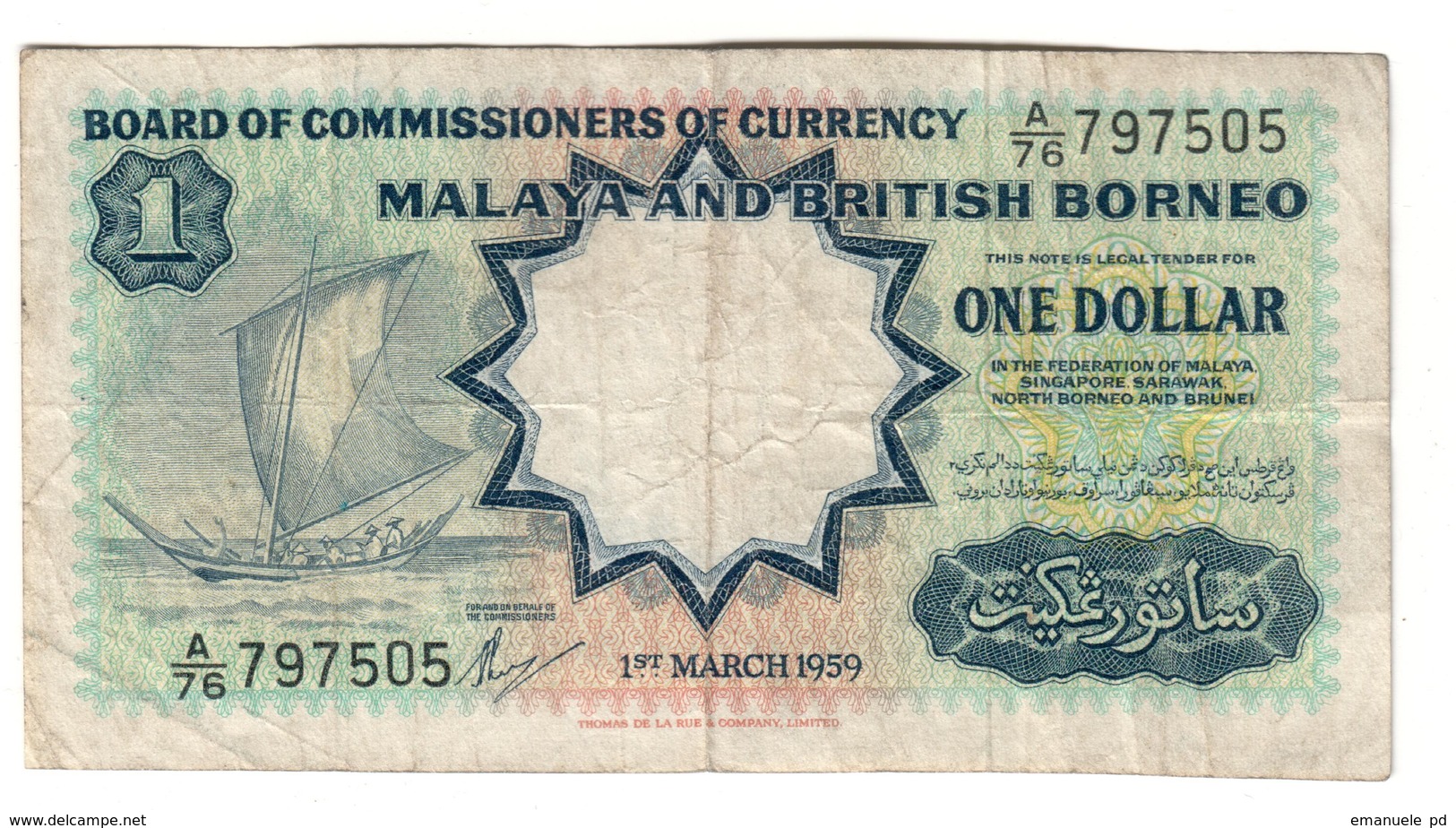 Malaya & British Borneo 1 Dollar 01/03/1959  .J. - Malesia