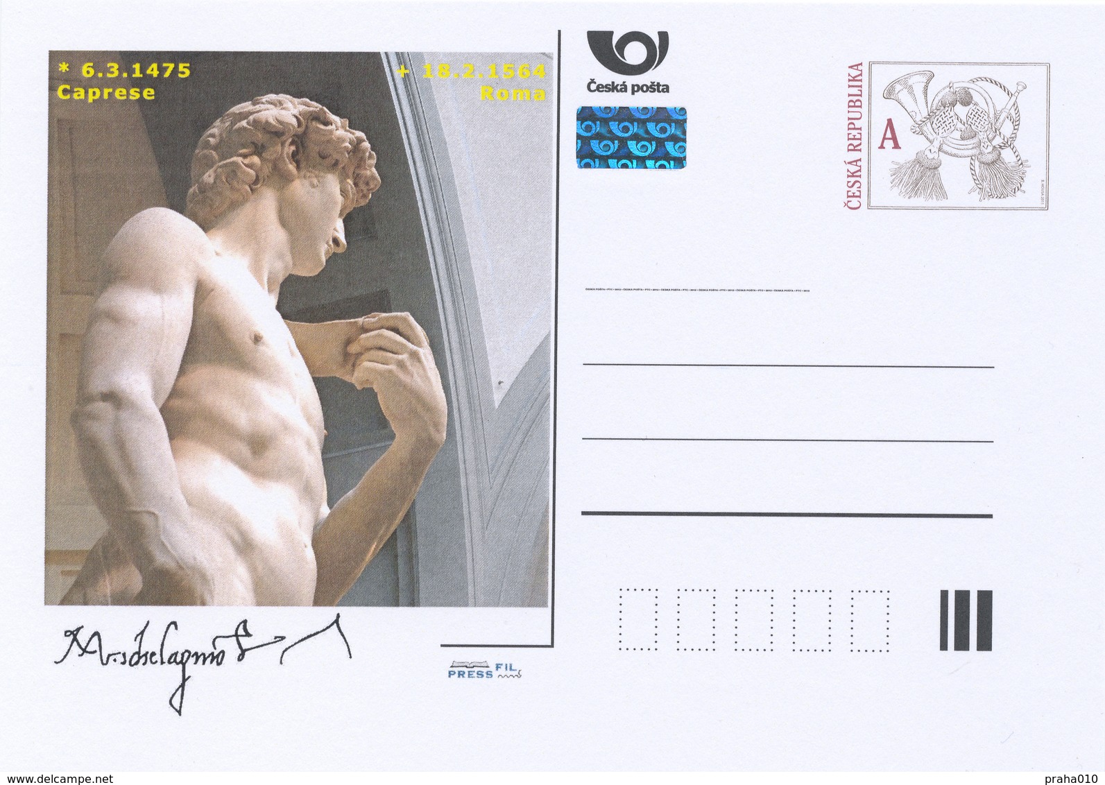 Rep. Ceca / Cart. Postali (Pre2014/06) Michelangelo Buonarroti (1475-1568) Scultore, Pittore, Architetto, Poeta Italiano - Musei