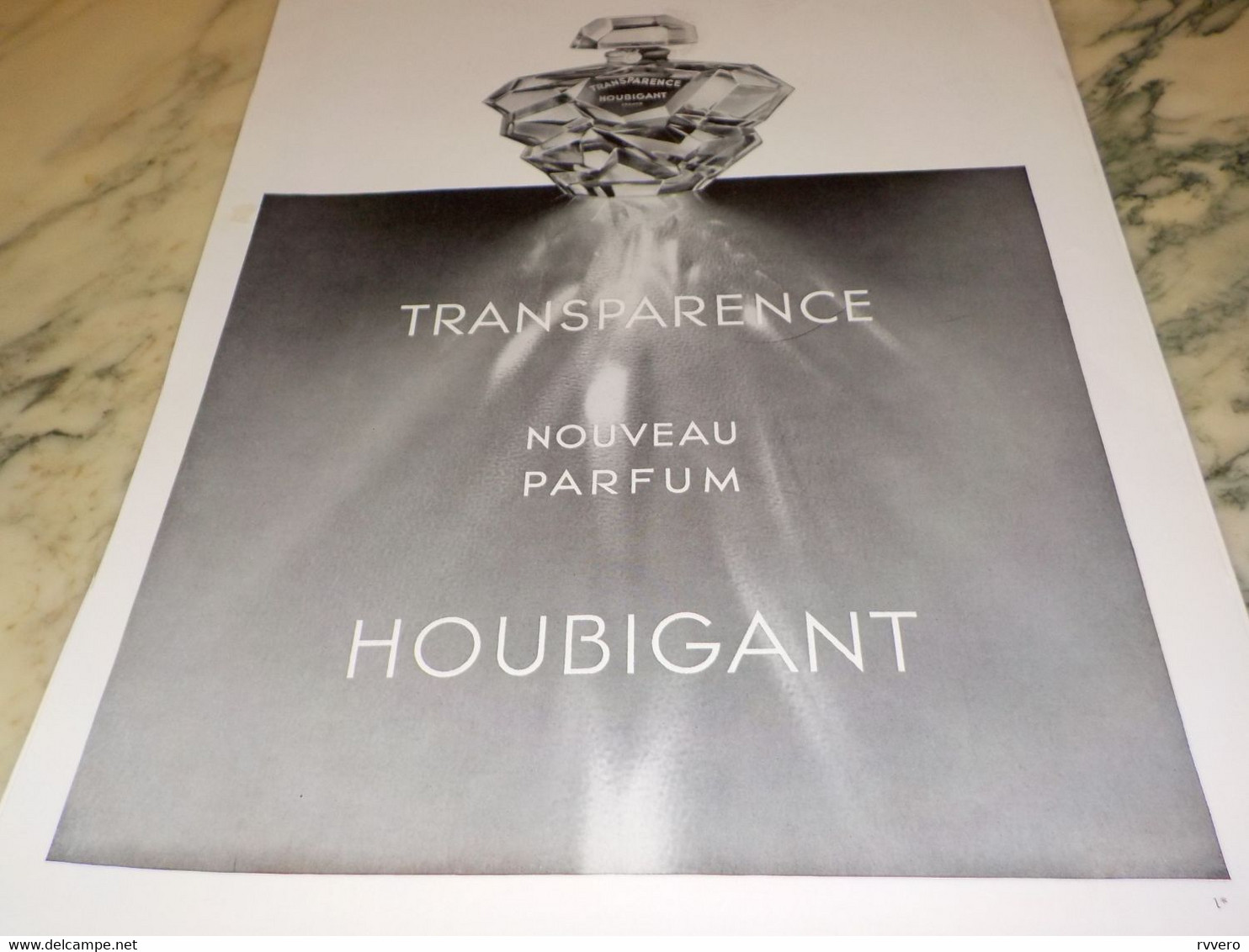 ANCIENNE PUBLICITE PARFUM TRANSPARENCE DE HOUBIGANT 1938 - Other & Unclassified