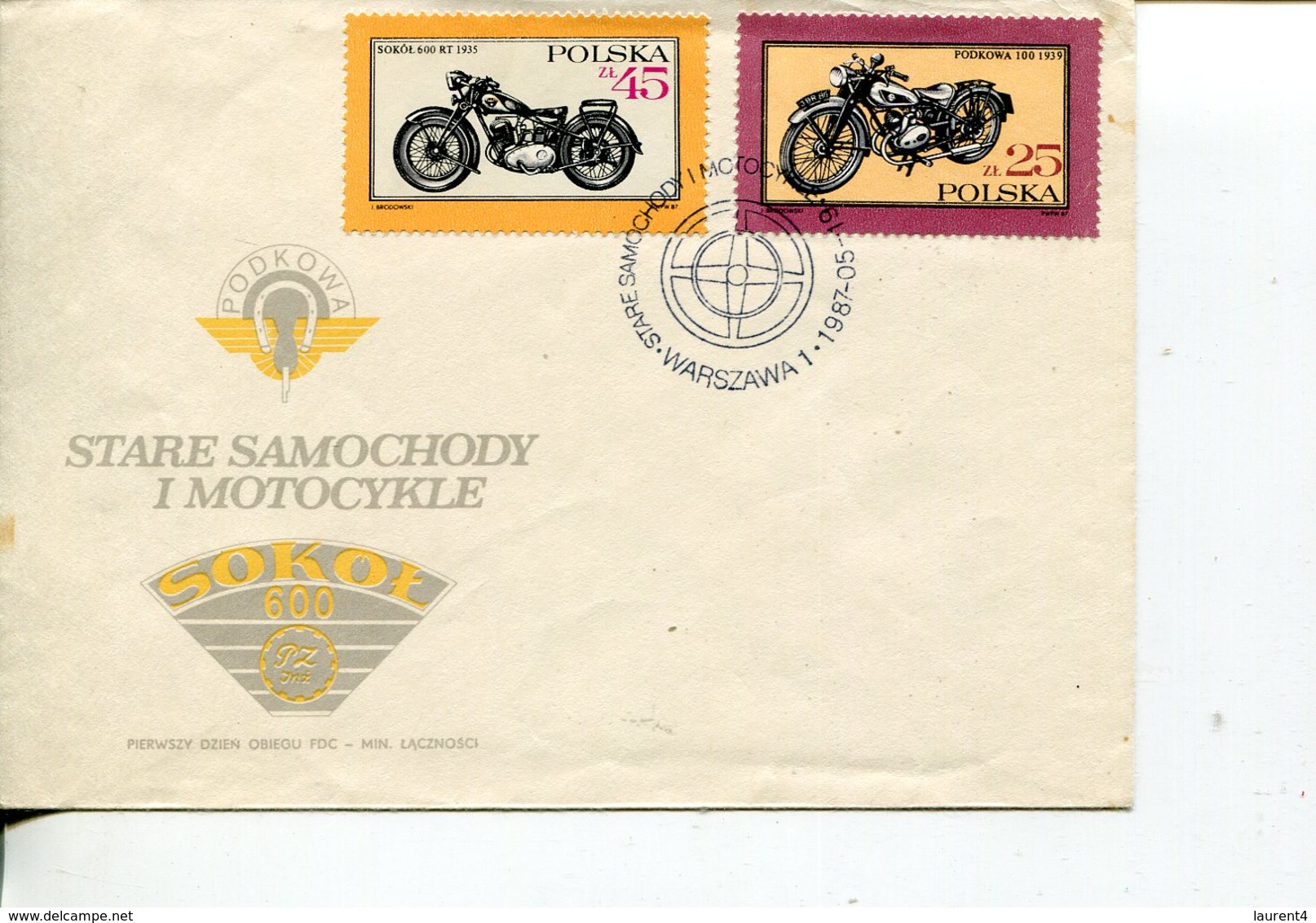 (155) Poalnd Motorbike FDC Cover - 1987 - Motorbikes