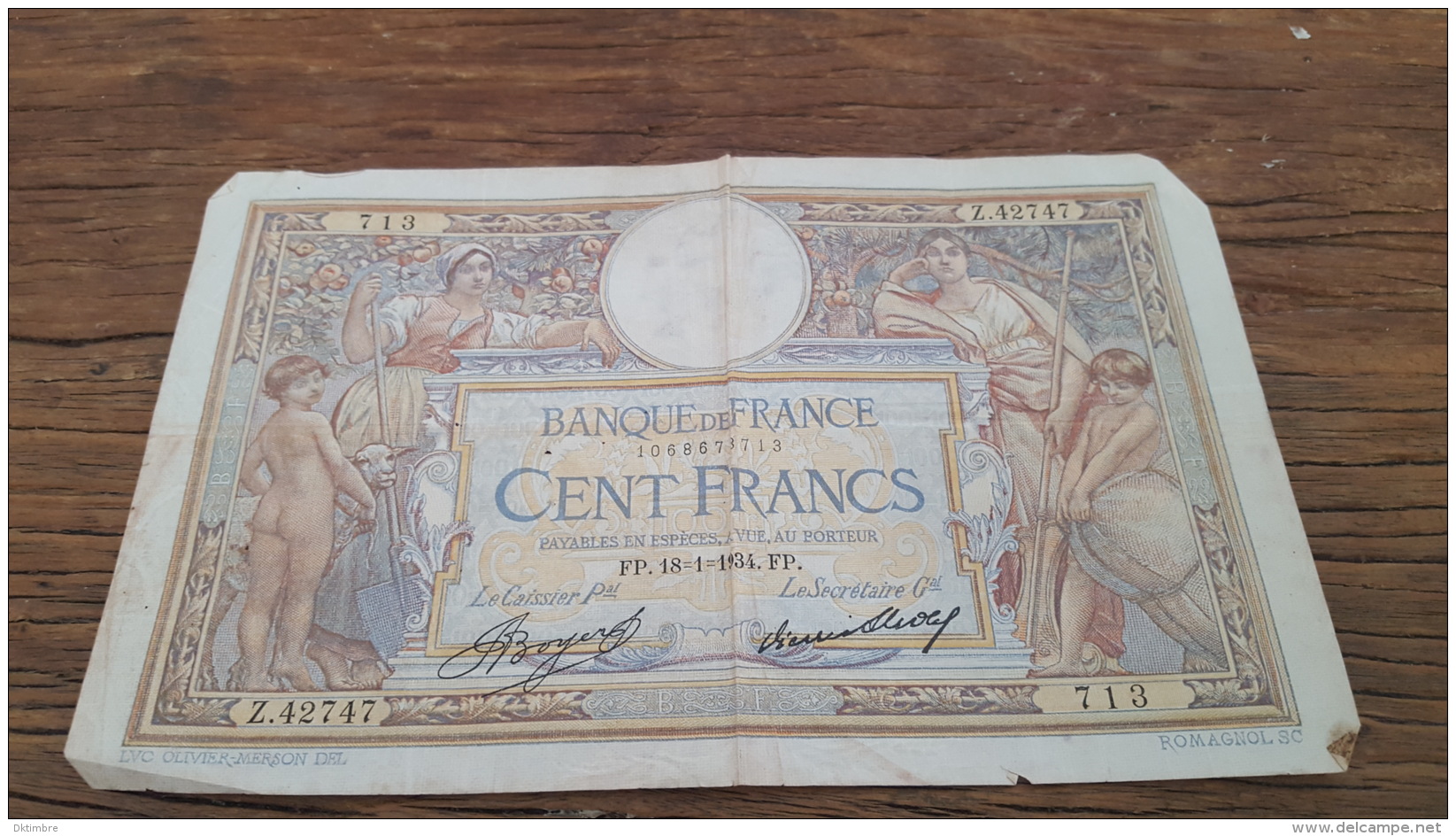 LOT 414613 BILLET DE FRANCE  100 FRANCS 1934 - Unclassified