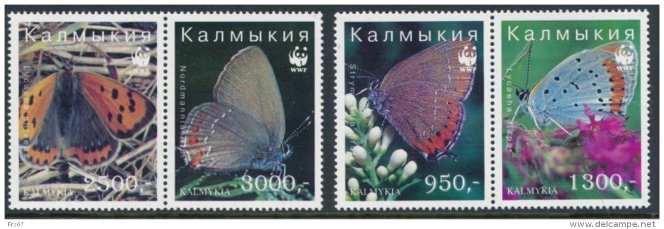 4 Papillons WWF - Kalmoukie - République Autonome De La Fédération Russe - Neuf Sans Charnières - ÐšÐÐ›ÐœÐ«ÐšÐ˜Ð¯ - Schmetterlinge