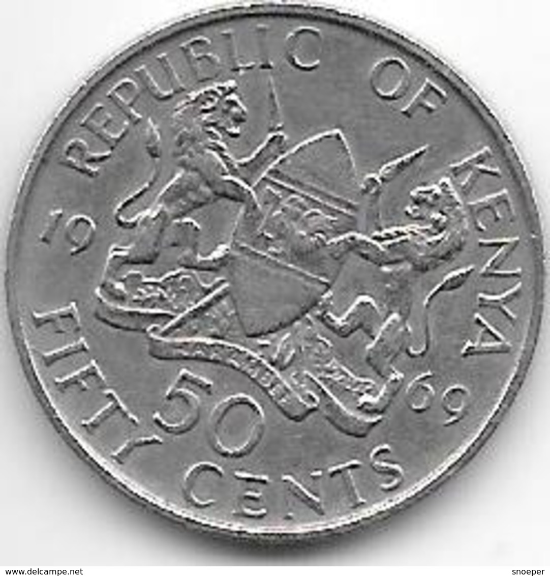 Kenya 50 Cents 1969  Km 4 Xf - Kenya
