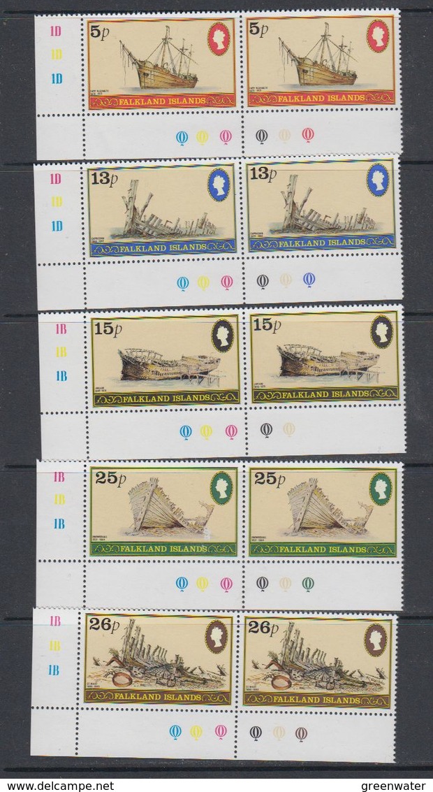 Falkland Islands 1982 Shipwrecks 5v (pair, Corner) ** Mnh (40559) - Falklandeilanden