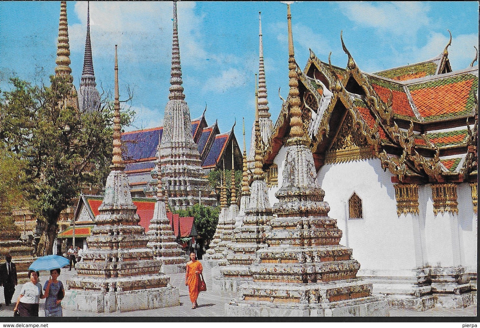 THAILAND - BANGKOK , WAT PHO - FORMATO PICCOLO - VIAGGIATA 1978 FRANCOBOLLO ASPORTATO - Tailandia