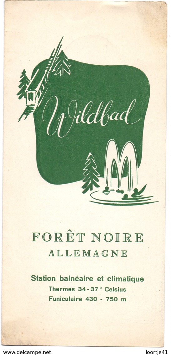 Brochure Dépliant Faltblatt Toerisme Tourisme - Wildbad - Foret Noire - Allemagne Deutschland  Ca 1960 - Tarif - Dépliants Touristiques