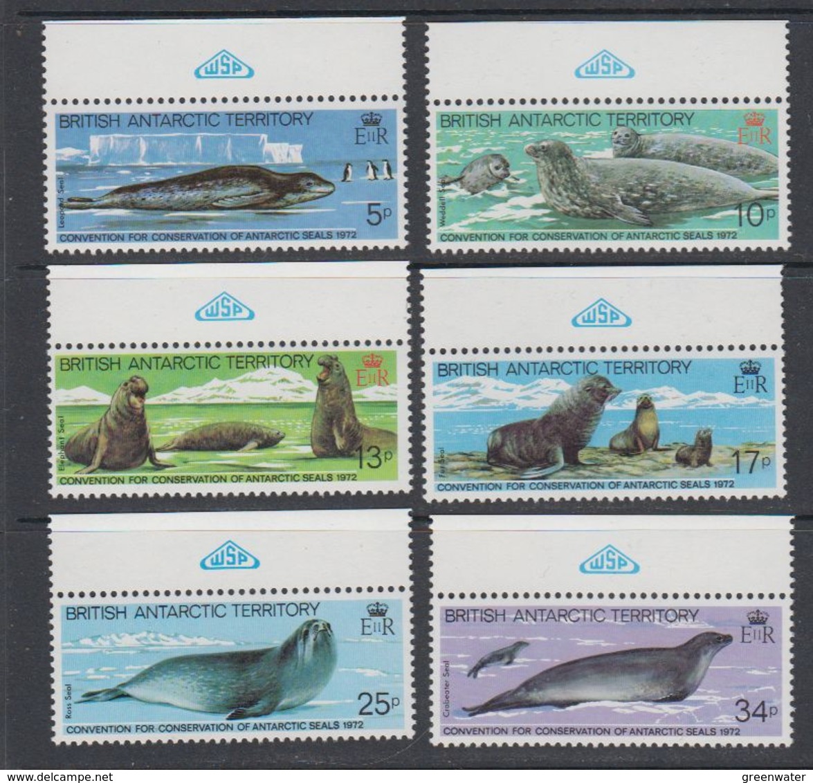 British Antarctic Territory (BAT) 1983 Antarctic Seal Conservation 6v(WSP In Margin) ** Mnh (40560B) - Ongebruikt