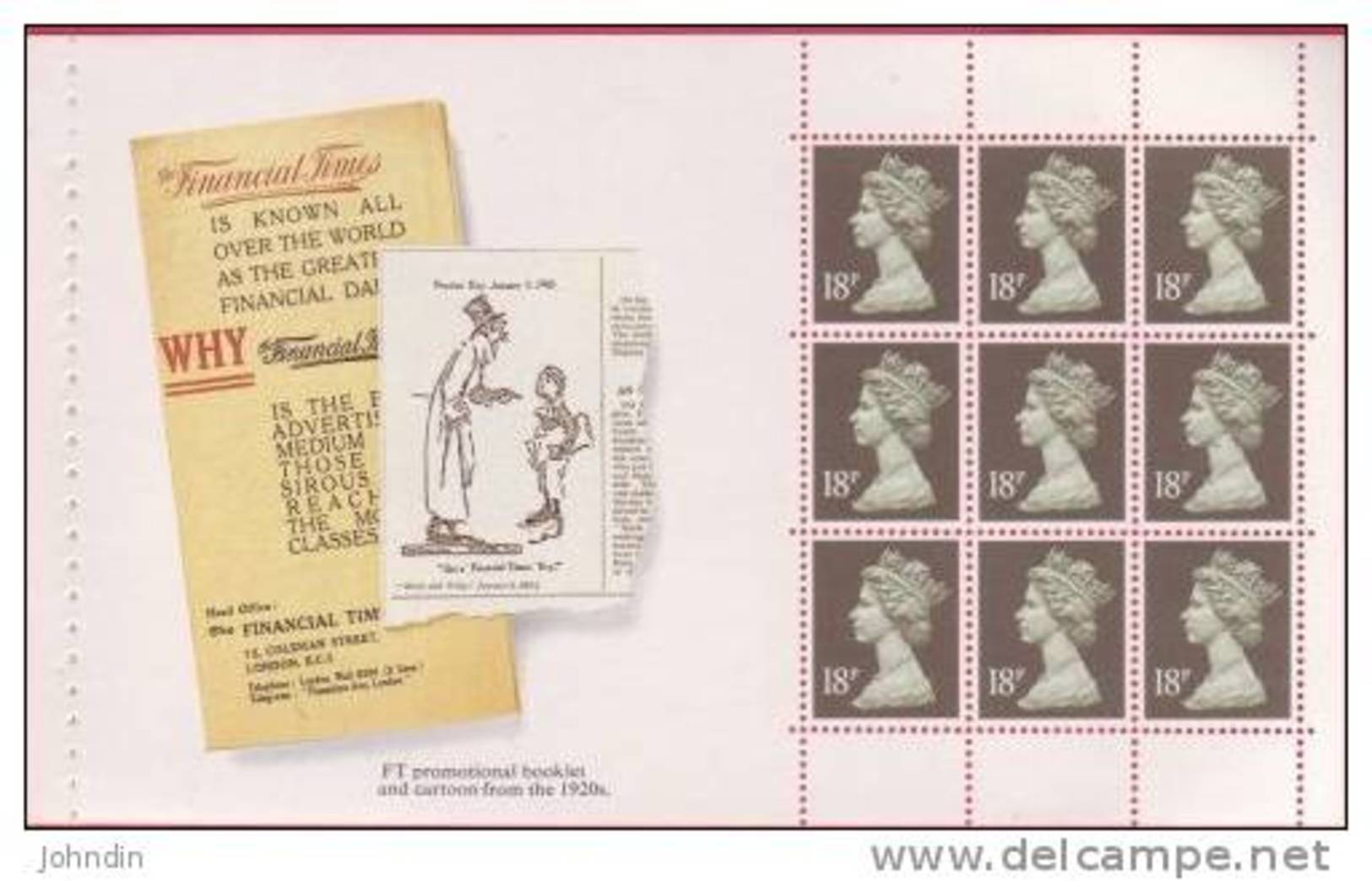 1988 GB Machin Pane  SG X1009l  From The Financial Times Prestige Booklet - UM / MNH - Machins