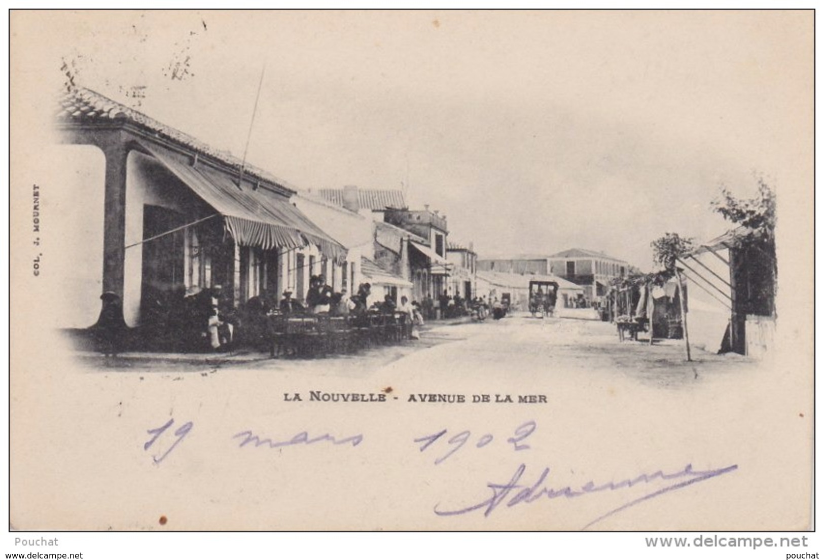 H30- 11)  LA NOUVELLE (AUDE)  AVENUE DE LA MER   - (ANIMÉE - CAFÉ  -  OBLITERATION DE 1902 - 2 SCANS) - Port La Nouvelle