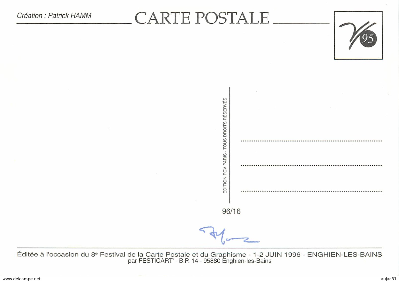 Illustrateur Patrick Hamm - Enghien Les Bains - Jeux - Casino - Cartes à Jouer -Voitures- Automobile - Autographe -Signé - Hamm