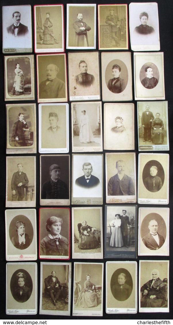 30 X VIELLE PHOTO CDV ** GENS DE BRUXELLES ** A VOIR !! DIFFERENT PHOTOGRAPHES - Anciennes (Av. 1900)