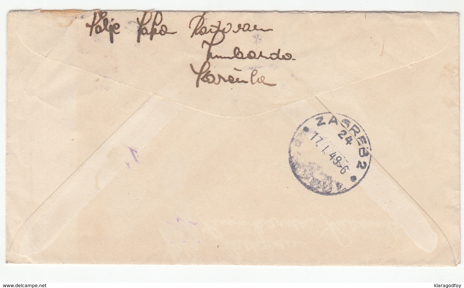 Yugoslavia Letter Cover Travelled 1949 Lumbarda To Zagreb B180910 - Covers & Documents