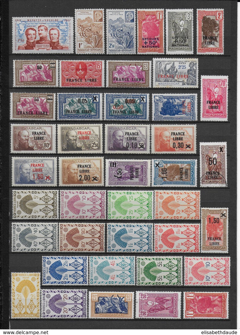 MADAGASCAR - COLLECTION TRES FOURNIE */Ob SUR 9 PAGES CLASSEUR - COTE YVERT > 2000 EURO - - Nuevos