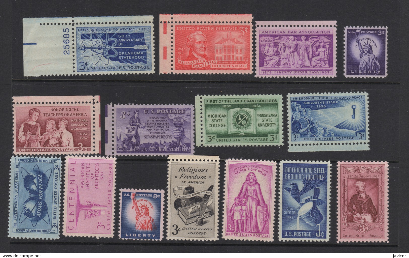 Varios Sellos 15 Unidades 1952 / 1957 Estados Unidos MNH ** - Unused Stamps