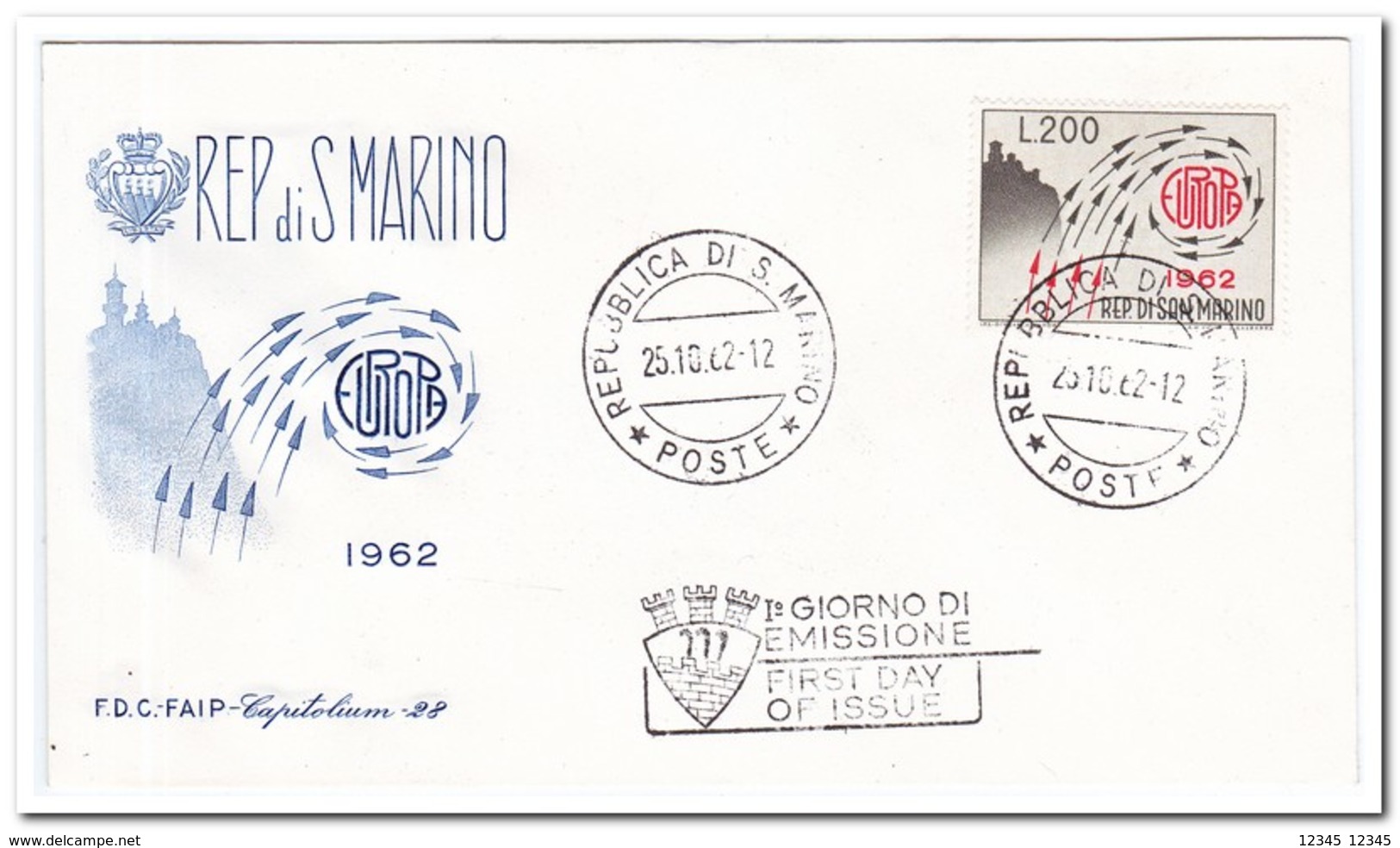 San Marino 1962, Postfris MNH, Europe - FDC