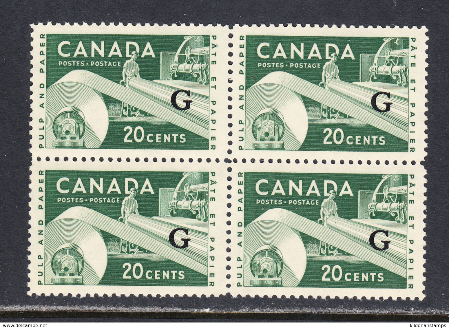 Canada 1955-62 Official, Mint No Hinge, Block, Sc# O45, SG O207 - Aufdrucksausgaben