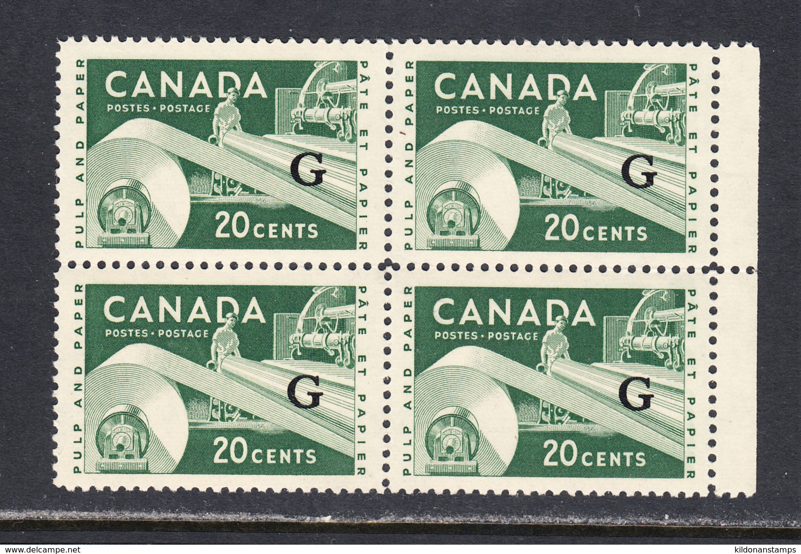 Canada 1955-62 Official, Mint No Hinge, Block, Sc# O45, SG O207 - Aufdrucksausgaben