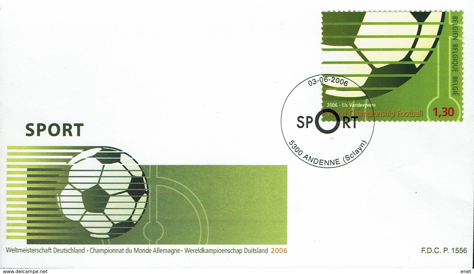 Belgien Belgie Belgium 2006 - Sport Fußball - MiNr 3588 FDC - 2006 – Deutschland