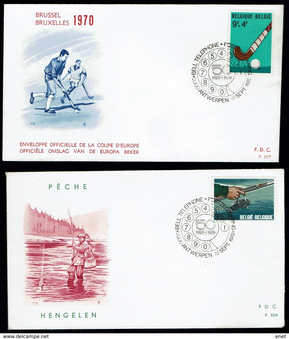 Belgien Belgie Belgium 1970 - Sport Angeln Hockey - MiNr 1606-1607 FDC - Sonstige & Ohne Zuordnung