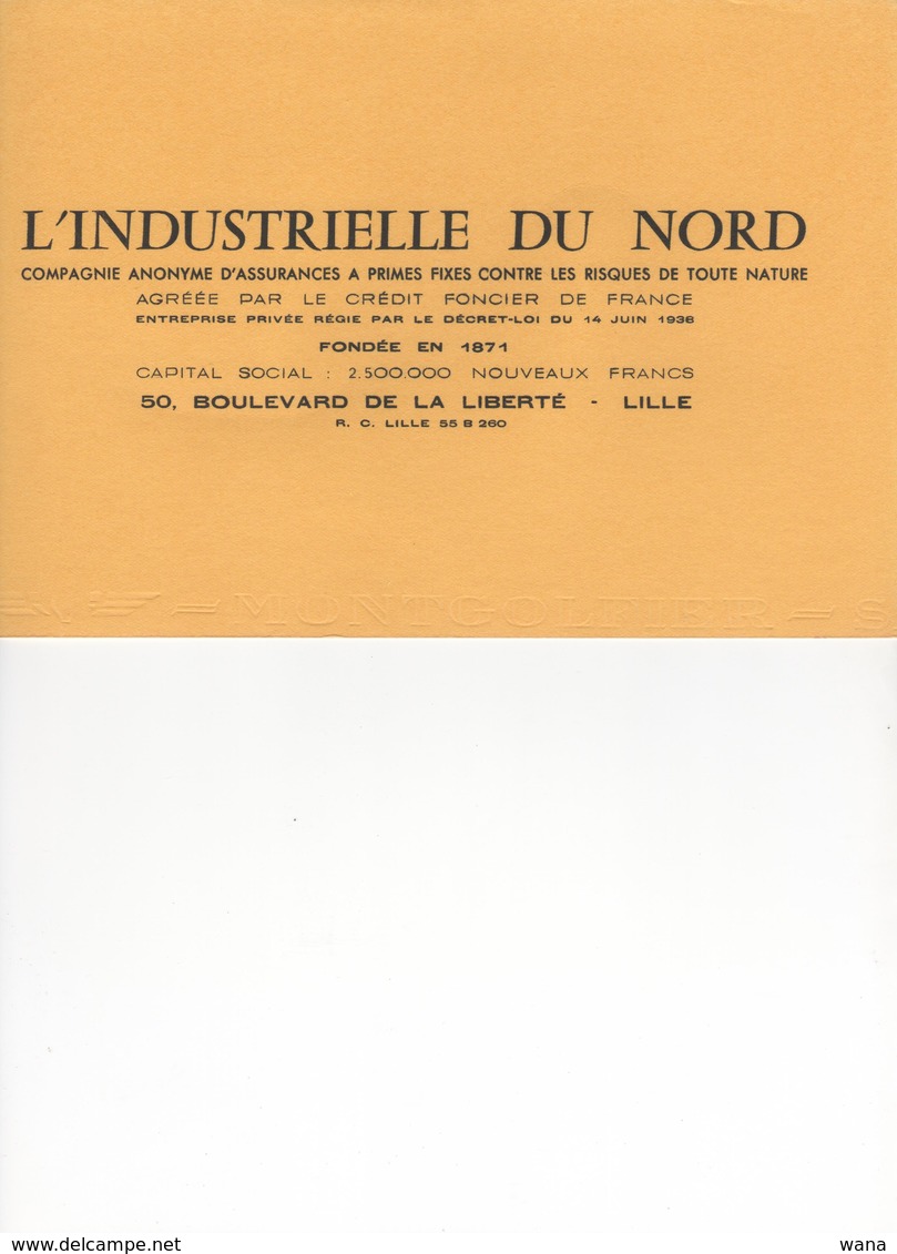 Buvard Assurances L'Industrielle Du Nord - Other & Unclassified