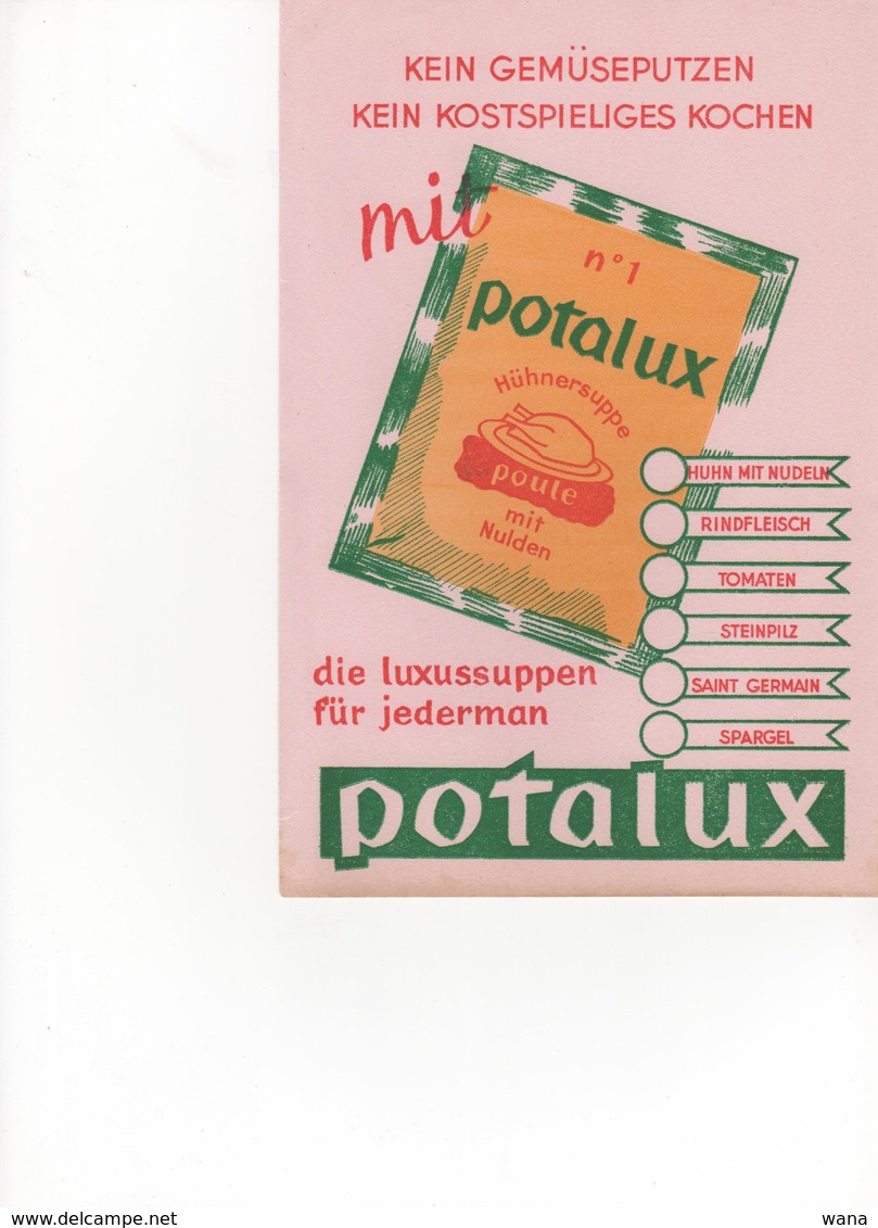 Buvard POTALUX Néerlandais - Potages & Sauces