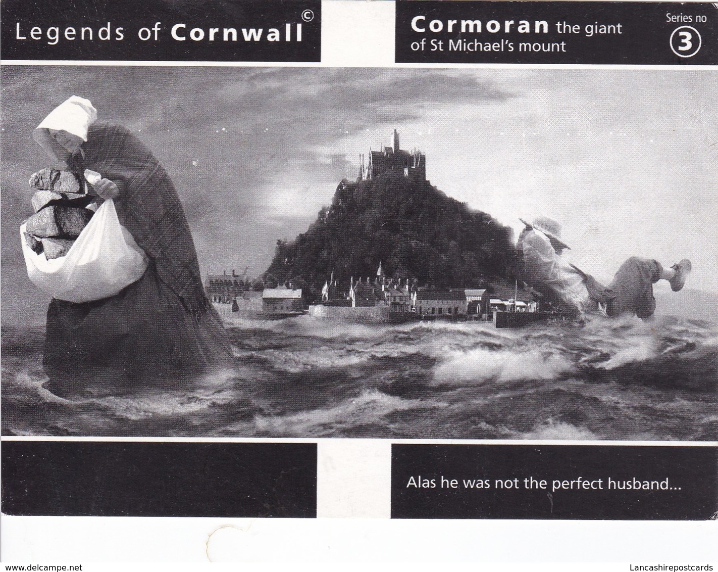 Postcard Legends Of Cornwall Cormoran The Giant Of St Michaels Mount And Giantess Cormelian My Ref  B23016 - Autres & Non Classés