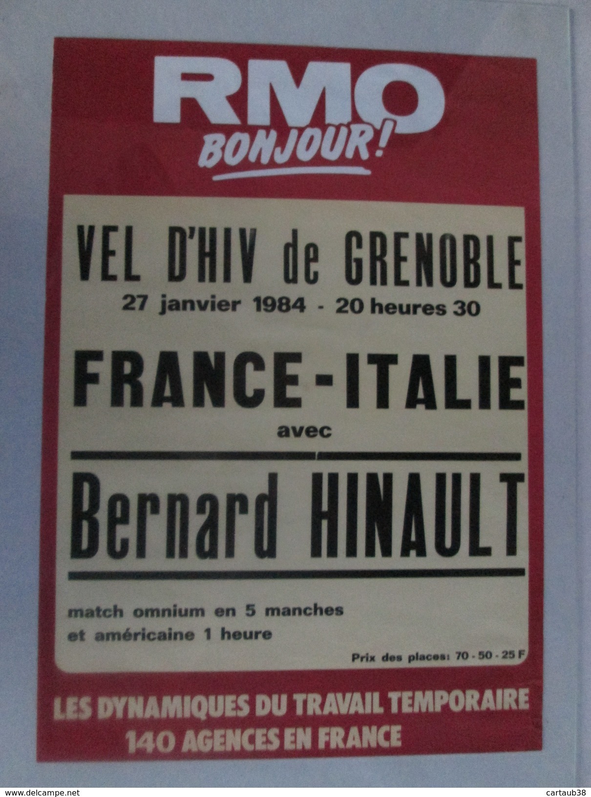 AFFICHE Cyclisme 1984 France Italie Au Vel D'Hiv De GRENOBLE - Wielrennen