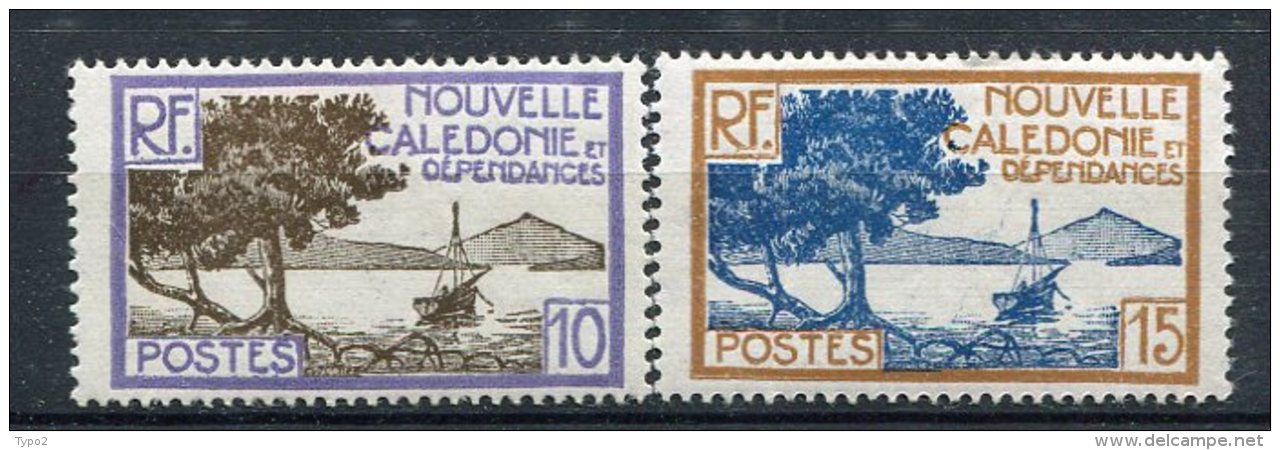 NOUVELLE-CALEDONIE -  Yv. N°  143,144  *  10c,15c  Cote  0,9 Euro  BE  2 Scans - Neufs