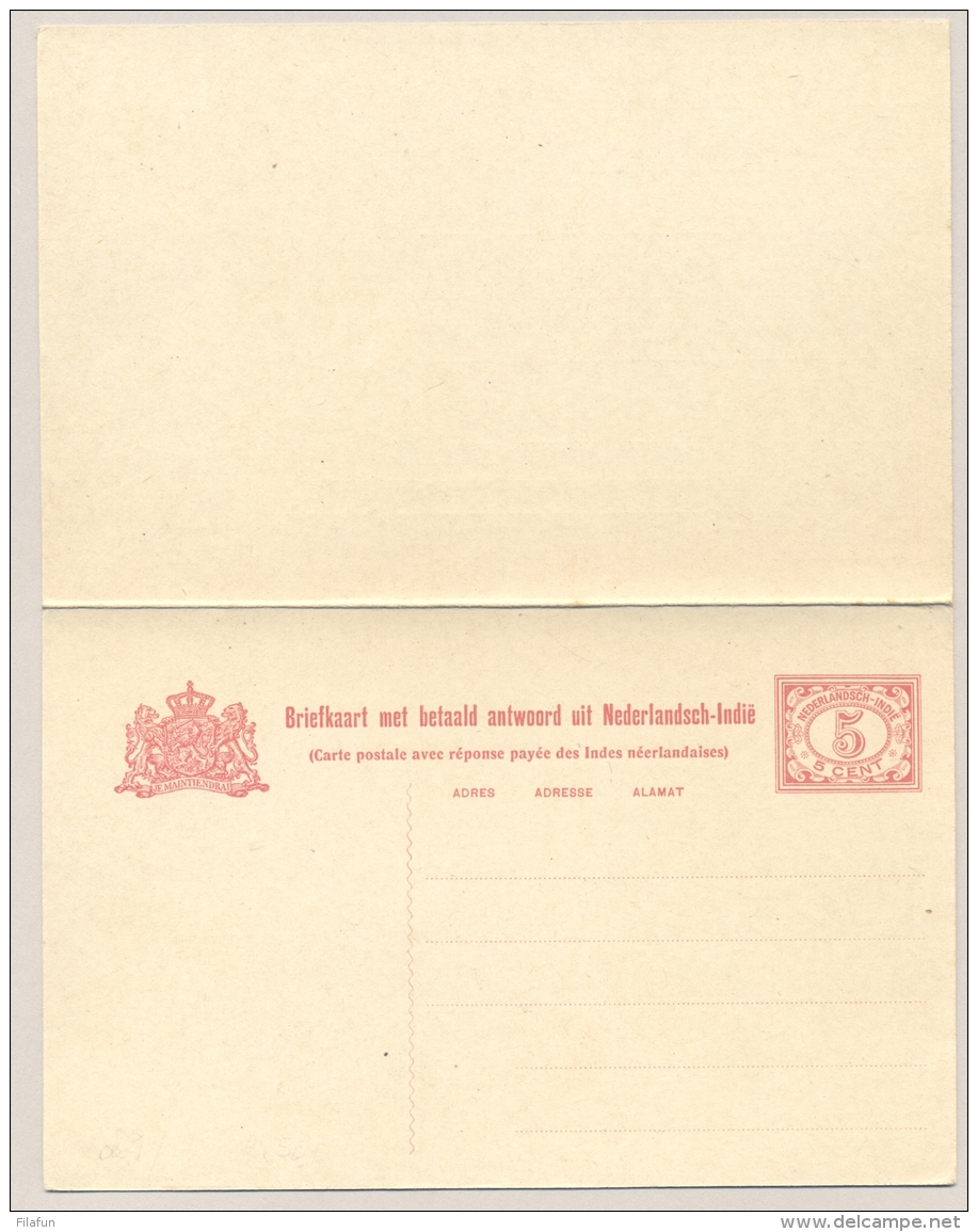 Nederlands Indië - 1916 - 5 + 5 Cent Cijfer Vürtheim II, Briefkaart G24 - Ongebruikt - Nederlands-Indië