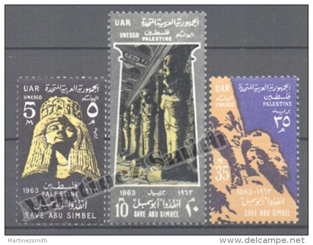 Palestine - Egypt Occupation 1963 - Yvert 97-99 Protecting Nubie Monuments - MNH - Palestine