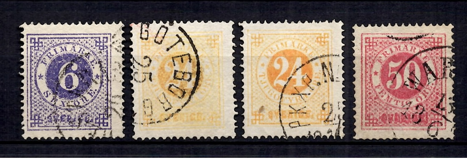 Suède YT N° 19B, N° 22B (2) Et N° 24B Dentelés 14 Oblitérés. B/TB. A Saisir! - Used Stamps