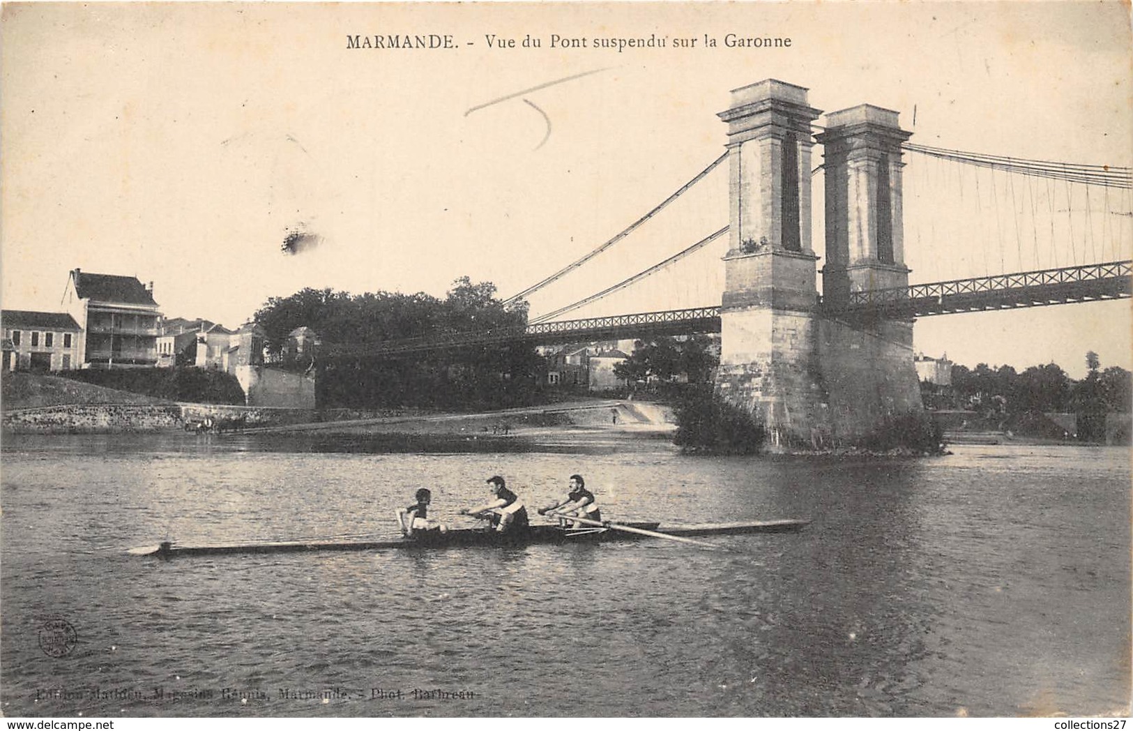 47-MARNANDE- VUE DU PONT SUSPENDU SUR LA GARONNE - Marmande