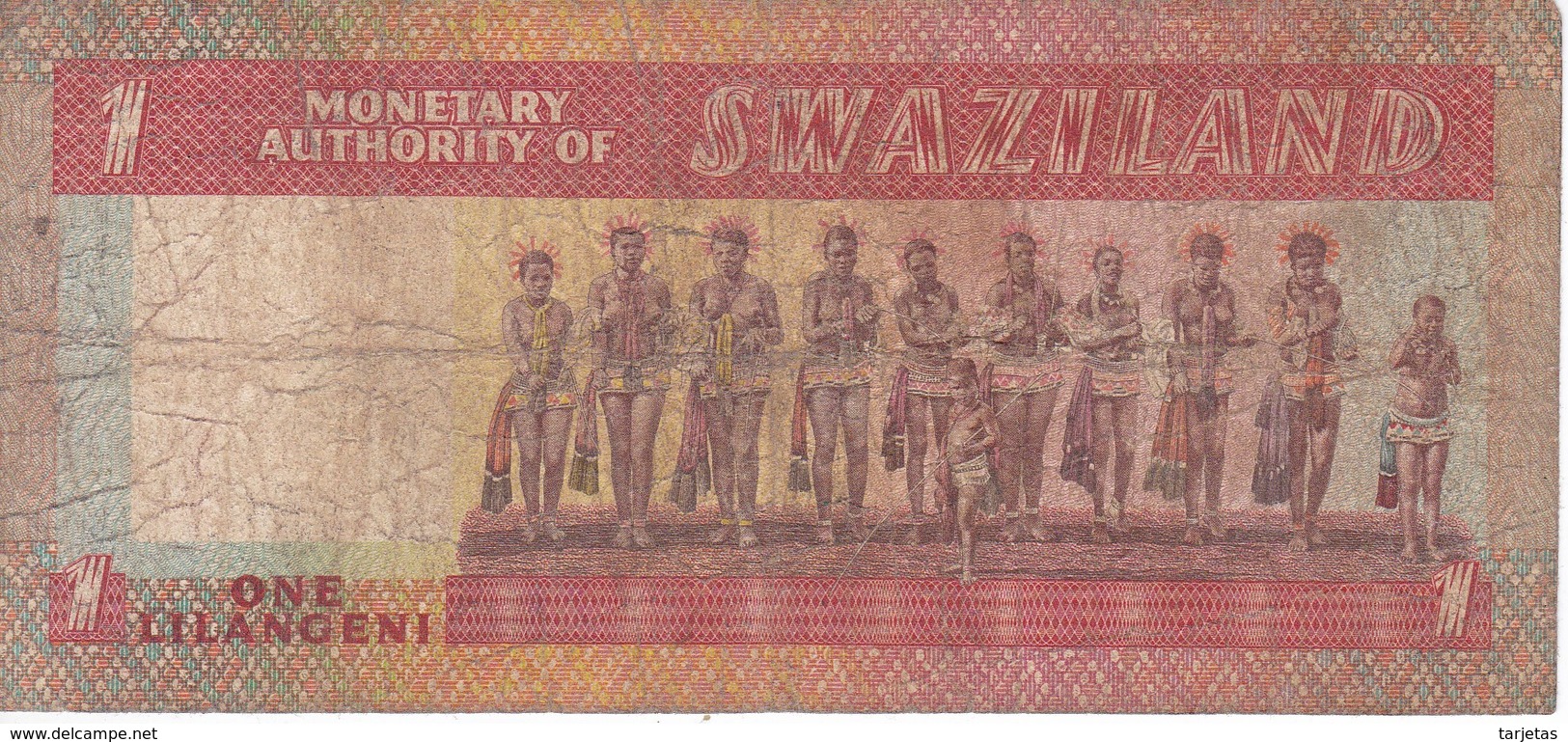 BILLETE DE SWAZILAND DE 1 LILANGENI DEL AÑO 1974   (BANKNOTE) LEON-ELEFANTE-LION-ELEPHANT - Swaziland