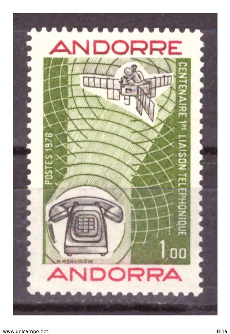 ANDORRA FR. -  1976 - CENTENARIO DEL PRIMO COLLEGAMENTO TELEFONICO.  - MNH** - Nuovi