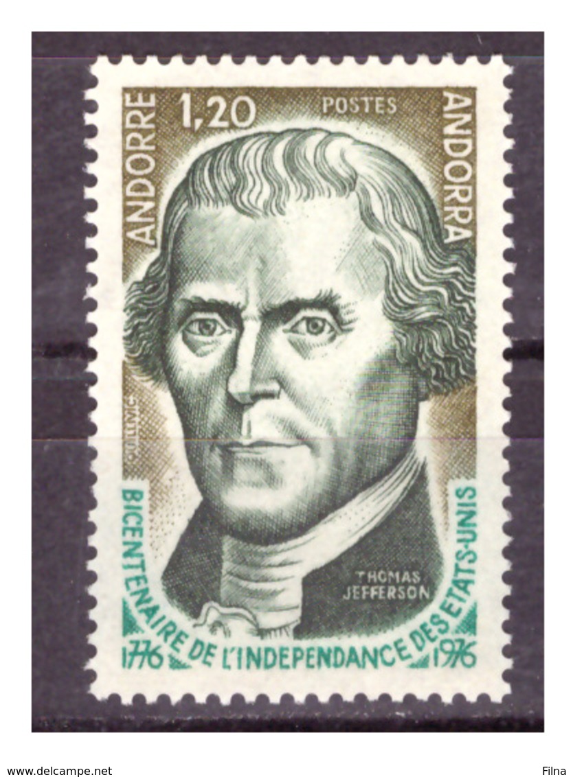 ANDORRA FR. -  1976 - BICENTENARIO DELL'INDIPENDENZA  DEGLI STATI UNITI.  - MNH** - Nuovi