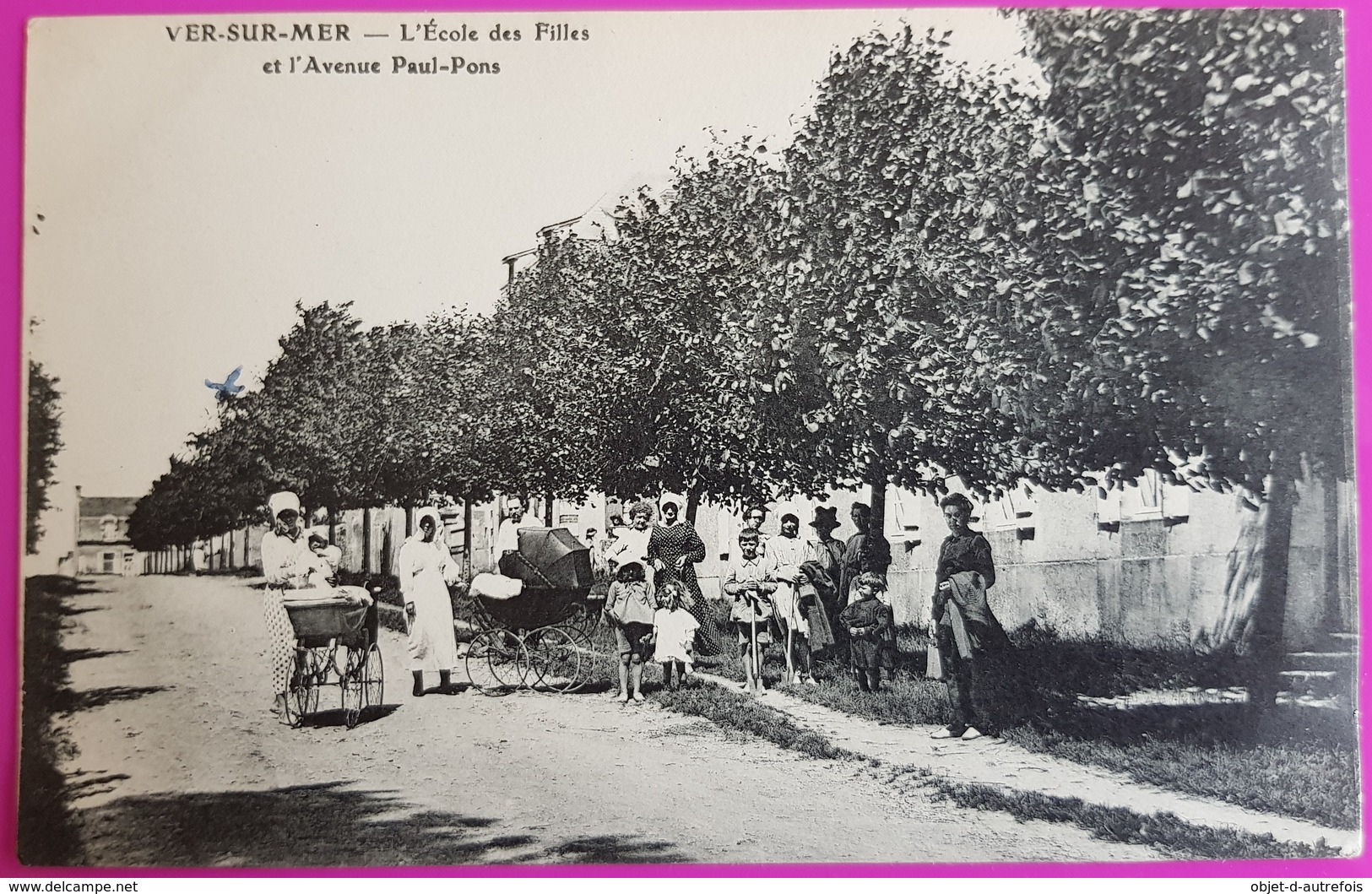 Cpa Ver Sur Mer Ecole Des Filles Avenue Paul Pons Rare Carte Postale 14 Calvados Proche Courseulles Arromanches - Autres & Non Classés