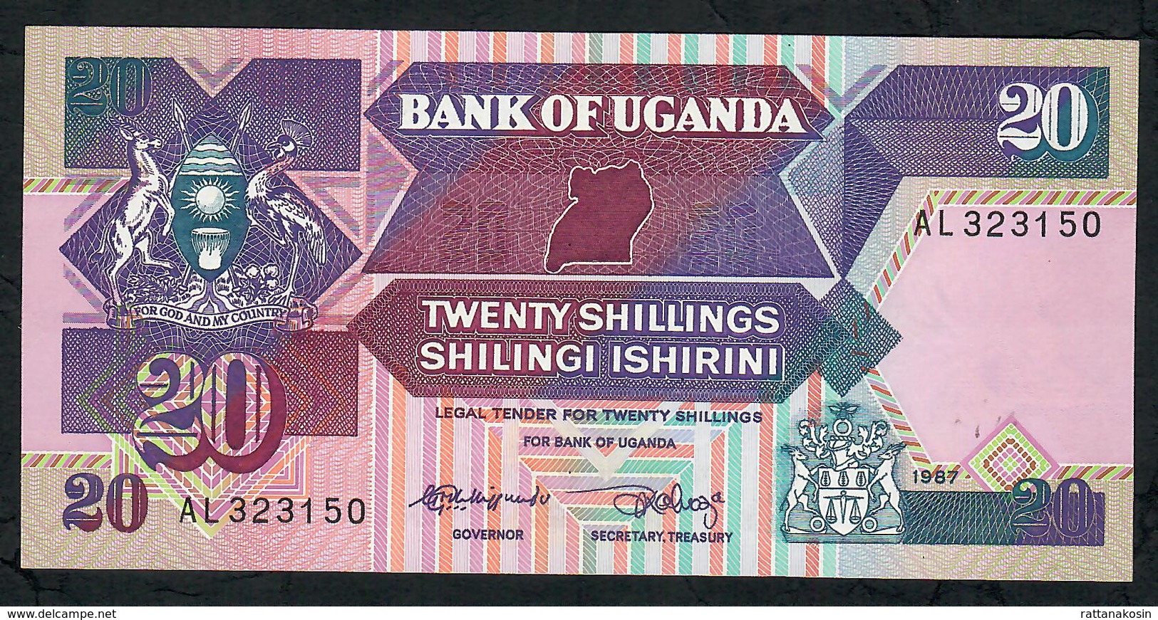 UGANDA P29a 20 SHILLINGS 1987 #AL  UNC. - Ouganda