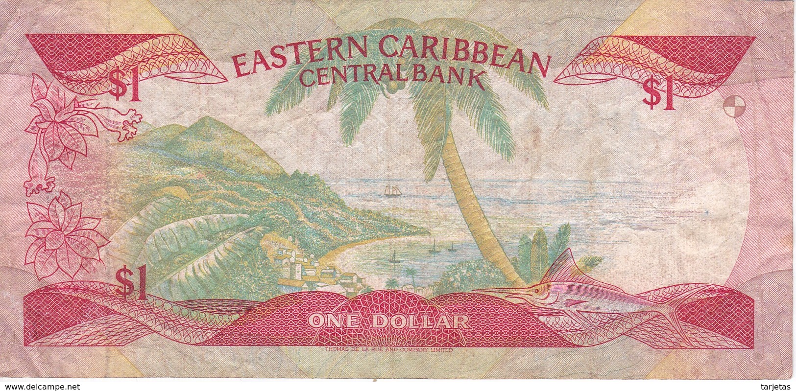 BILLETE DE EAST CARIBBEAN DE 1 DOLLAR DEL AÑO 1985  (BANKNOTE) - Caribes Orientales