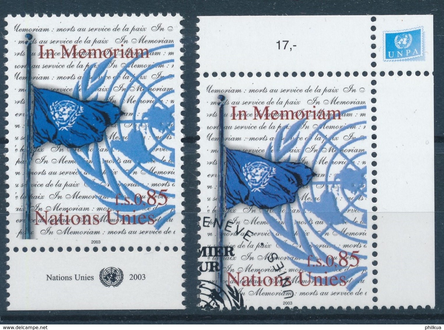 481 / 481 Vereinte Nationen Genf Serie Einwandfrei Postfrisch/** & Sauber Gestempelt - Used Stamps