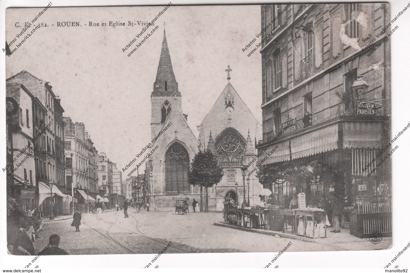 LOT CPA ROUEN (76)  dont une très rare : quai d'elbeuf - marché aux fleurs -tramways -ponts...