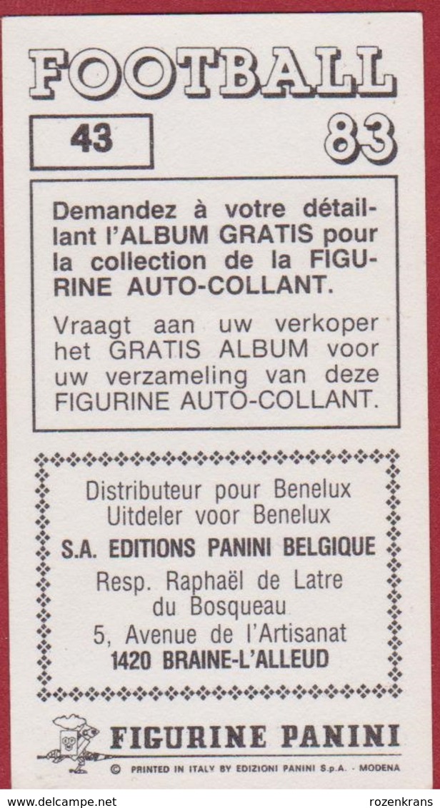 Panini Football 83 Voetbal Belgie Belgique 1983 Sticker K Beerschot Antwerpen VAV Nr 43 Rik Coppens - Sports