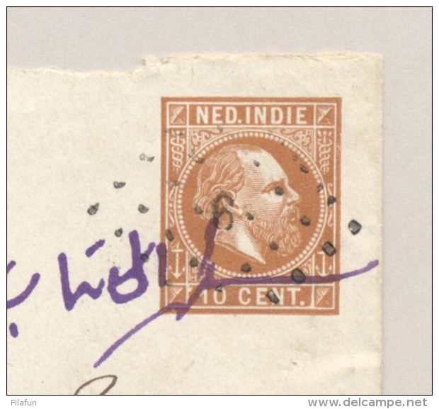 Nederlands Indië - 1880 - 10 Cent Willem III, Envelop G1 Van KR En Puntstempel Cheribon Naar Tegal - Nederlands-Indië